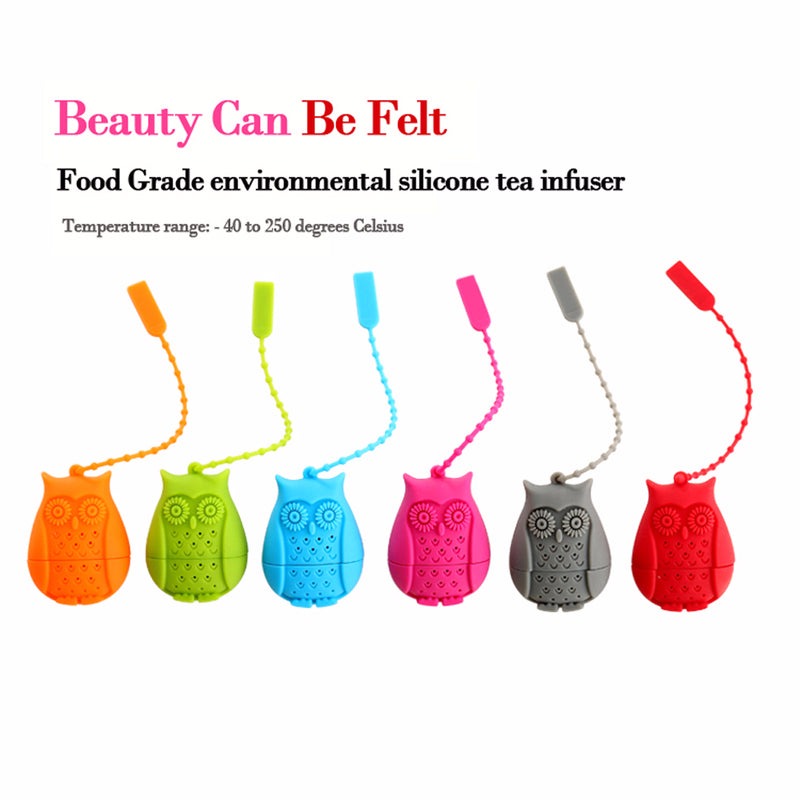 Hot Sale Owl Tea Bags Tea Strainers Silicone Teaspoon Filter Infuser Silica Gel Filtration coffee tea infuser