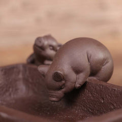 CJ280 Creative DIY Purple Sand Tea Pet Pig Furnishing Articles Home Decoration Kung Fu Tea Accessories