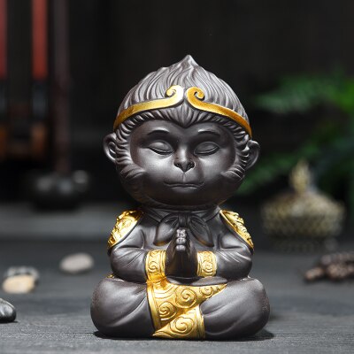Chinese Purple Clay Kung Fu tea Set Tea Pet Monkey King Tea Accessories for puer Oolong Tea Home Deco