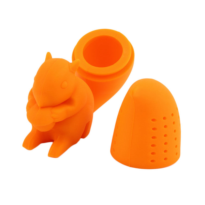 CJ048 High Quality Cute Squirrel Tea Strainer Silicone loose-leaf Tea Infuser Filter Diffuser Fun Tea Accessories