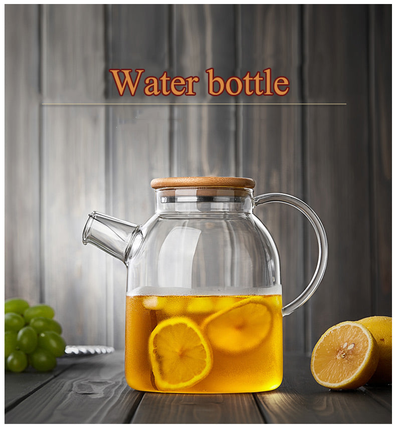 2Sizes Good Clear Borosilicate Glass Teapot With 304 Stainless Steel Infuser Strainer Heat green Tea Pot Tool Kettle Set