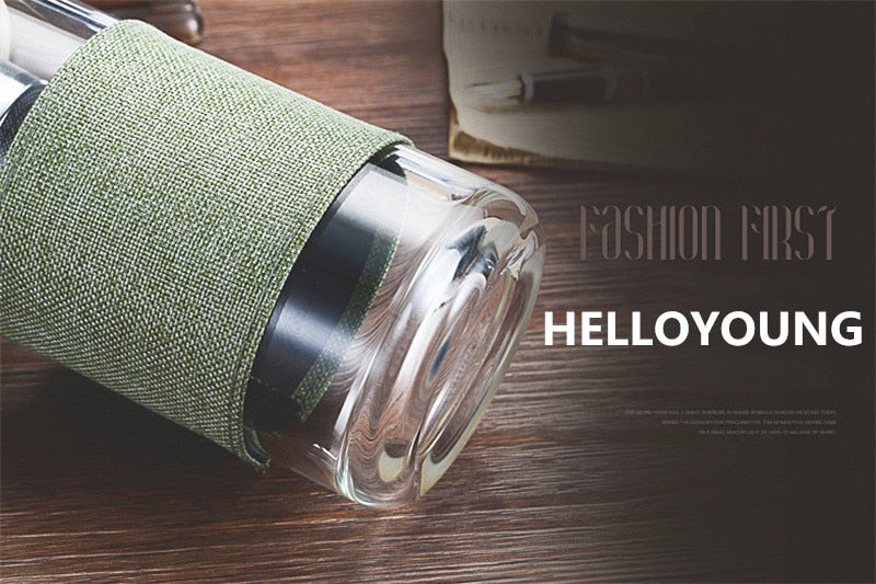 Glass tea water Bottle With Stainless Steel 304 Tea leaks Filter Bottle For Water teaTumbler My drink Car travel bottles