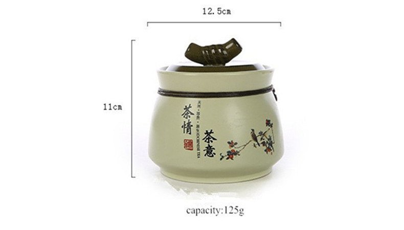 CJ188 Ceramic Tea Caddy Ceramic Tea Box Tea Sets Zero Accessories Tea Canister Ceramic Sealed Cans
