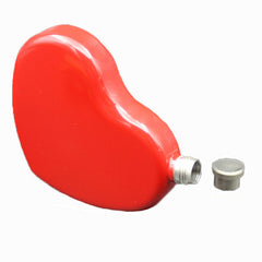 4.4 OZ Stainless Steel Portable Painted Heart Shape Small Hip Flask Whiskey Vodka Bottle Valentine's Day As Gift Wine