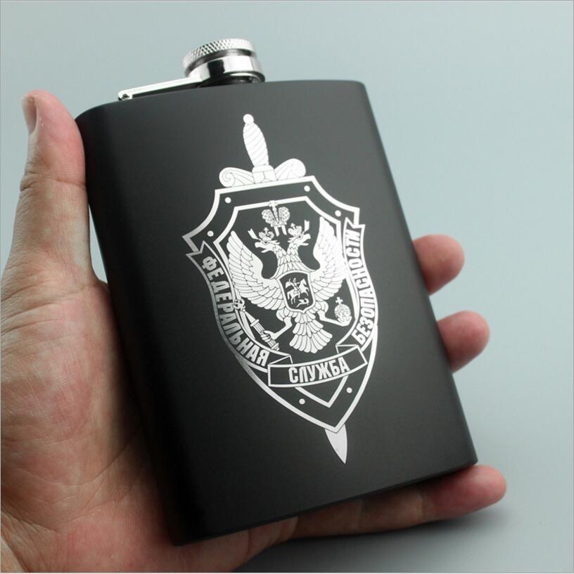 8OZ Ounce Elvis Skull KGB Godfather Stainless Steel Black Whiskey Vodka Hip flask Portable Flagon Alcohol Bottle