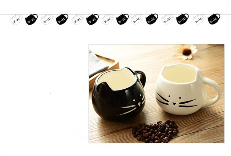 HELLOYOUNG Cute Cat Coffee Mug Animal Milk Mug Ceramic Creative Coffee Porcelain Tea Cup Nice Gifts