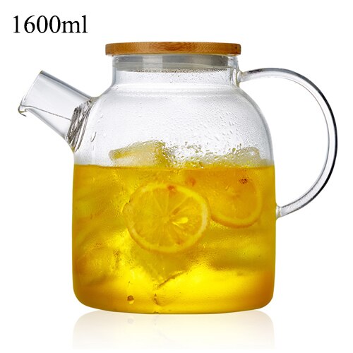2Sizes Good Clear Borosilicate Glass Teapot With 304 Stainless Steel Infuser Strainer Heat green Tea Pot Tool Kettle Set