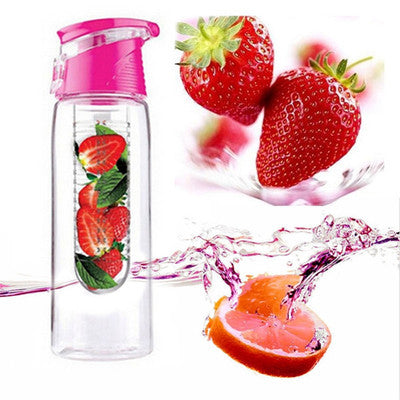 HELLOYOUNG 800ml Fruit Infusing Infuser Water Bottle Sports Lemon Juice Bottle Flip Lid For Camping Travel Outdoor Water Bottle