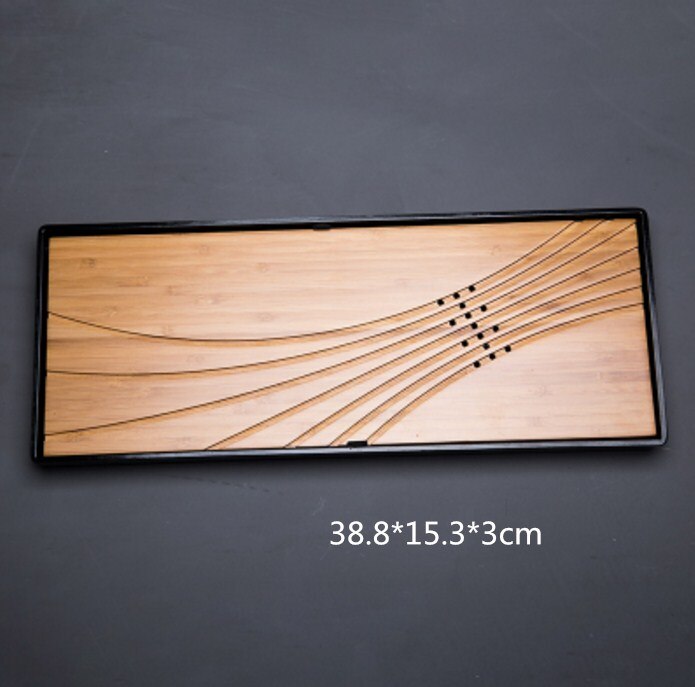 Kung Fu Tea Set Natural Wood Bamboo Tea Tray Rectangular Traditional Bamboo Tea Room Board Table Chinese Tea Room Tools