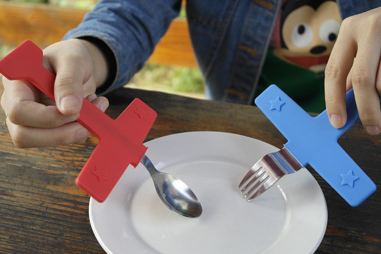 CJ105 Airplane set 2 Pieces/set creative children fork Steak fork tableware