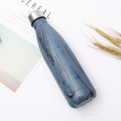 HELLOYOUNG 7 Color Vacuum Flask for water bicycle Stainless Steel Kettle Vacuum Marble Texture Flask Water Bottle for outdoor