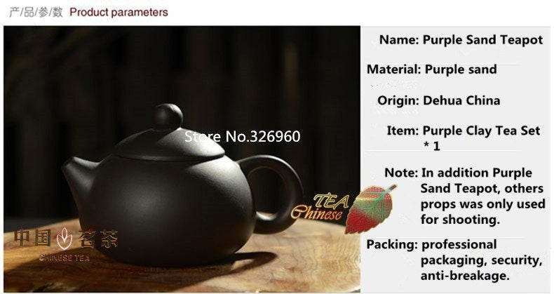 CJ239 Handmade Purple Clay Tea Set Traditional Teapot Zisha Tea Service  Chinese Kung Fu Tea Kettle Chinaware Made in China