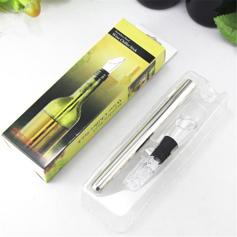 Stainless Steel Ice Wine Chiller Stick Wine Cooling Stick Cooler Beer Beverage Frozen Stick Quick-frozen Ice Cooler Bar Tool