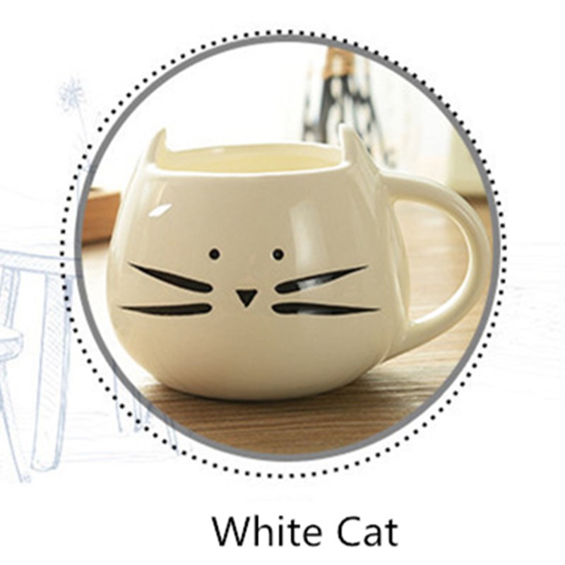 HELLOYOUNG Cute Cat Coffee Mug Animal Milk Mug Ceramic Creative Coffee Porcelain Tea Cup Nice Gifts