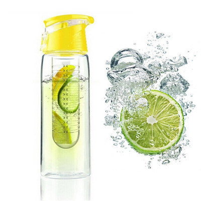 HELLOYOUNG 800ml Fruit Infusing Infuser Water Bottle Sports Lemon Juice Bottle Flip Lid For Camping Travel Outdoor Water Bottle