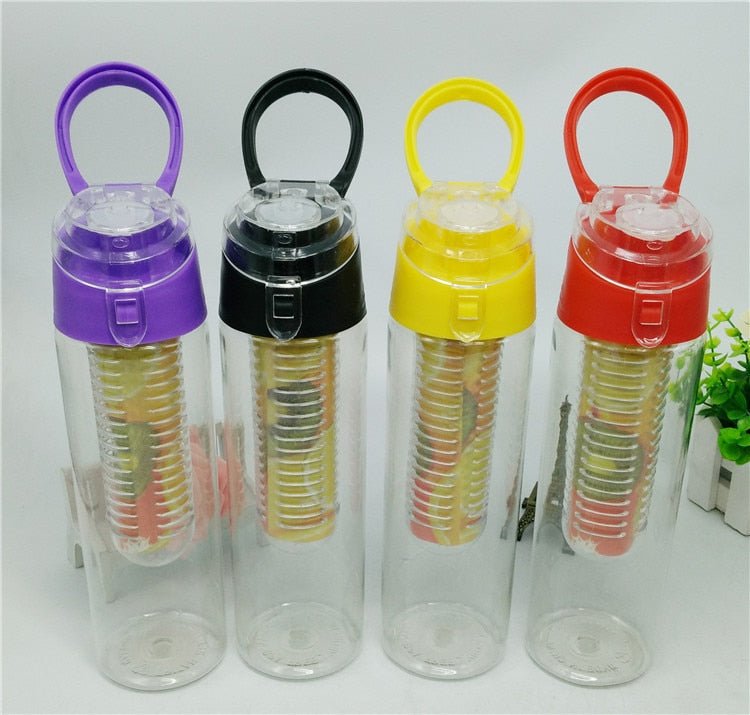 HELLOYOUNG 800ml Fruit Infusing Infuser Water Bottle Sports Lemon Juice Bottle Flip Lid For Camping Travel Outdoor Water Bottle