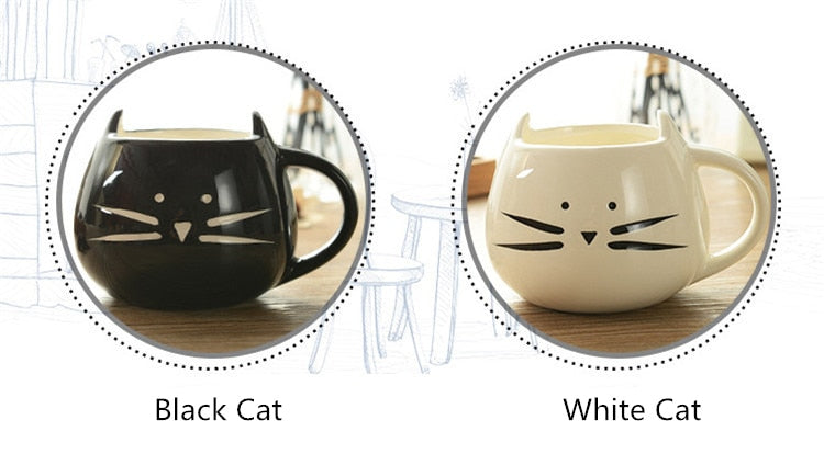 HELLOYOUNG Cute Cat Coffee Mug Animal Milk Mug Ceramic Creative Coffee Porcelain Tea Cup Nice Gifts