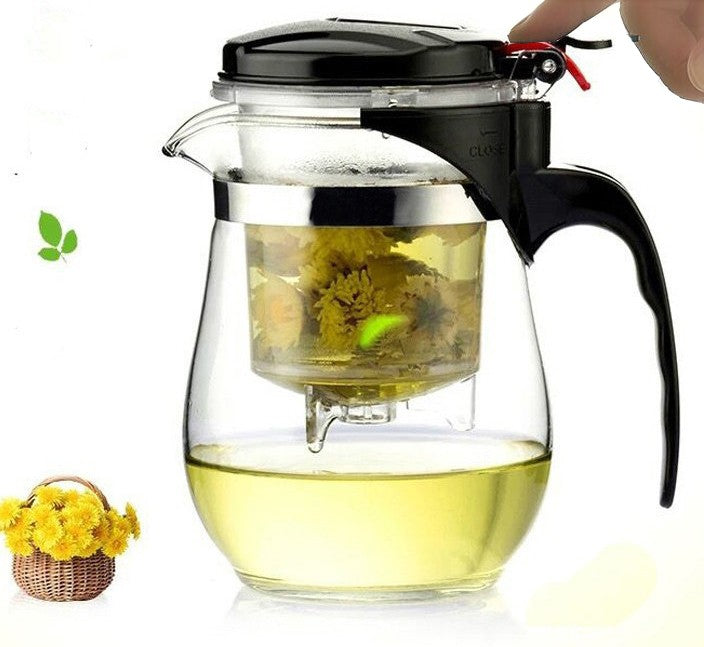 High quality Heat Resistant Glass Teapot Chinese kung fu Tea Set Puer Kettle Coffee Glass Maker Convenient Office Tea Pot