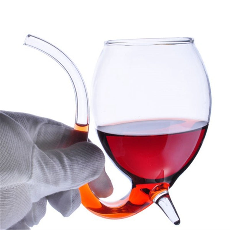 Special 300ml Red Wine Coffee Milk Mug with Straw Heat Resistant Tea Drink Mug Transparent Drinkware Perfect Craft Gift