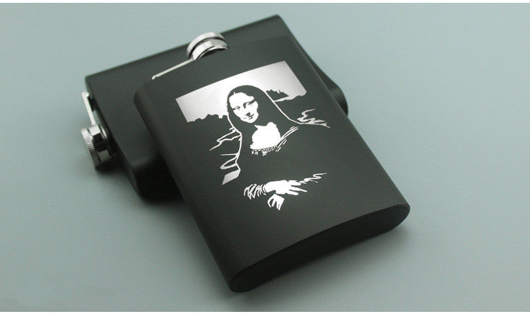 8OZ Ounce Elvis Skull KGB Godfather Stainless Steel Black Whiskey Vodka Hip flask Portable Flagon Alcohol Bottle