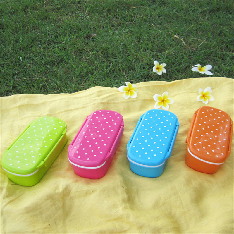 CJ005 Bento lunch boxSingle small boxes candy-colored dots microwave lunchbox food grade small children
