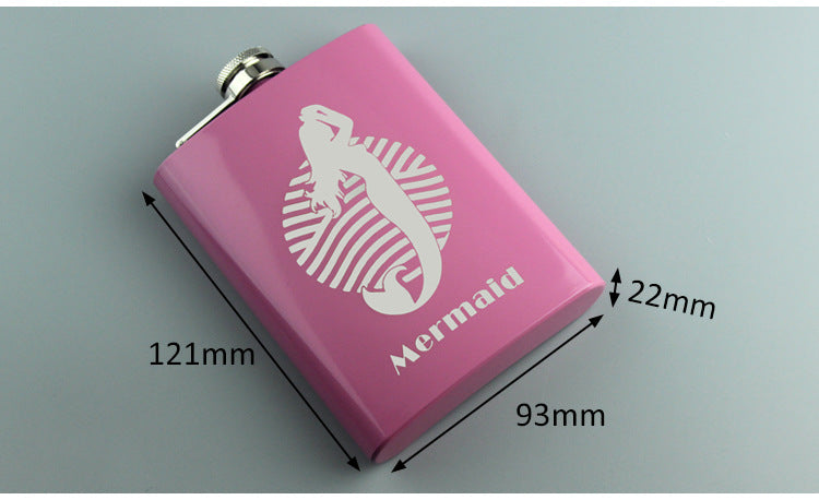 Rose Pink 8oz Hip Flask Women Portable Stainless Steel Flagon Pocket Flask For Whiskey With Gift Box