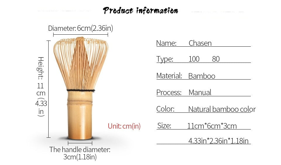 Japanese Ceremony Bamboo Matcha Practical Powder Whisk 80 100 Coffee Green Tea Brush Chasen Tool Grinder Brushes Tea Tools