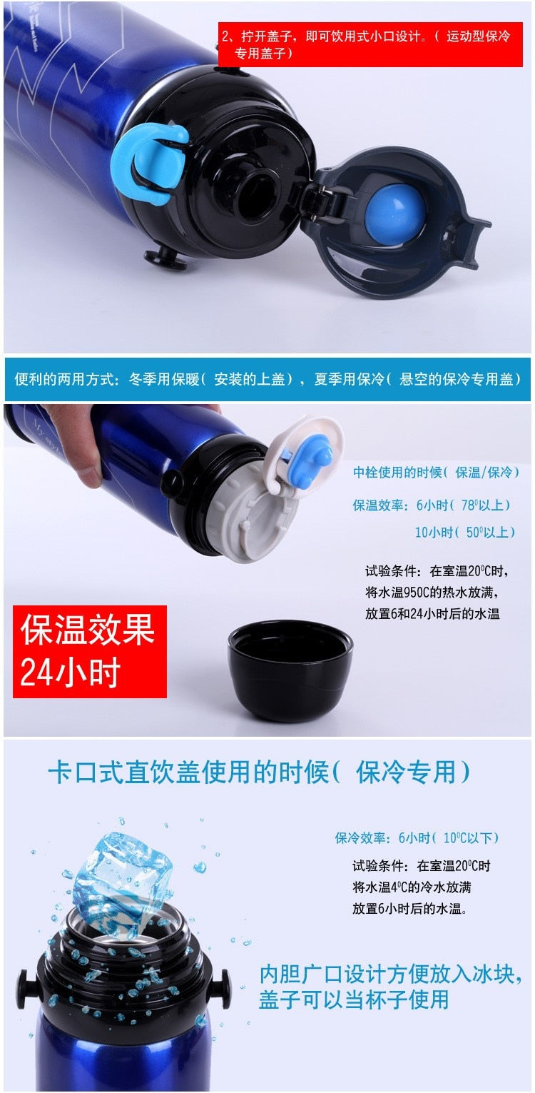 CJ020 Stainless steel double vacuum multi-purpose kettle 800ML double cover Multifunctional Portable travel insulation pot