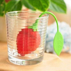 CJ052  Food-grade Silicone Strawberry Design 1 pc Loose Tea Leaf Strainer Herbal Spice Infuser Filter Tools