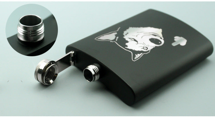8OZ Ounce Elvis Skull KGB Godfather Stainless Steel Black Whiskey Vodka Hip flask Portable Flagon Alcohol Bottle