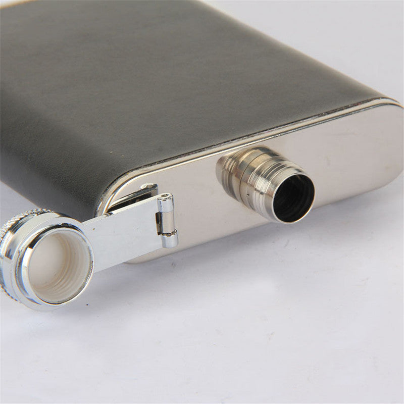 Creative Flask Cigarette Flagon Leather Hip Flask 6oz Whiskey Liquor Metal Alcohol Flask Metal Liquor Bottle Leather Bottle