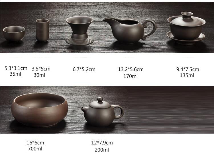 Yixing Purple sand tea set black/red ceramic kung fu Teapot, handmade Purple sand teapot teacup gaiwan Tureen tea ceremony
