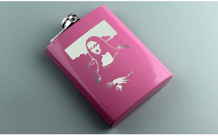 Rose Pink 8oz Hip Flask Women Portable Stainless Steel Flagon Pocket Flask For Whiskey With Gift Box