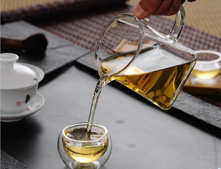 CJ264 Square Bottom Glass Teapot Flower Tea Kettle Set Thick Cup Puer Coffee TeaSet Convenient Resistant Durable Tea set