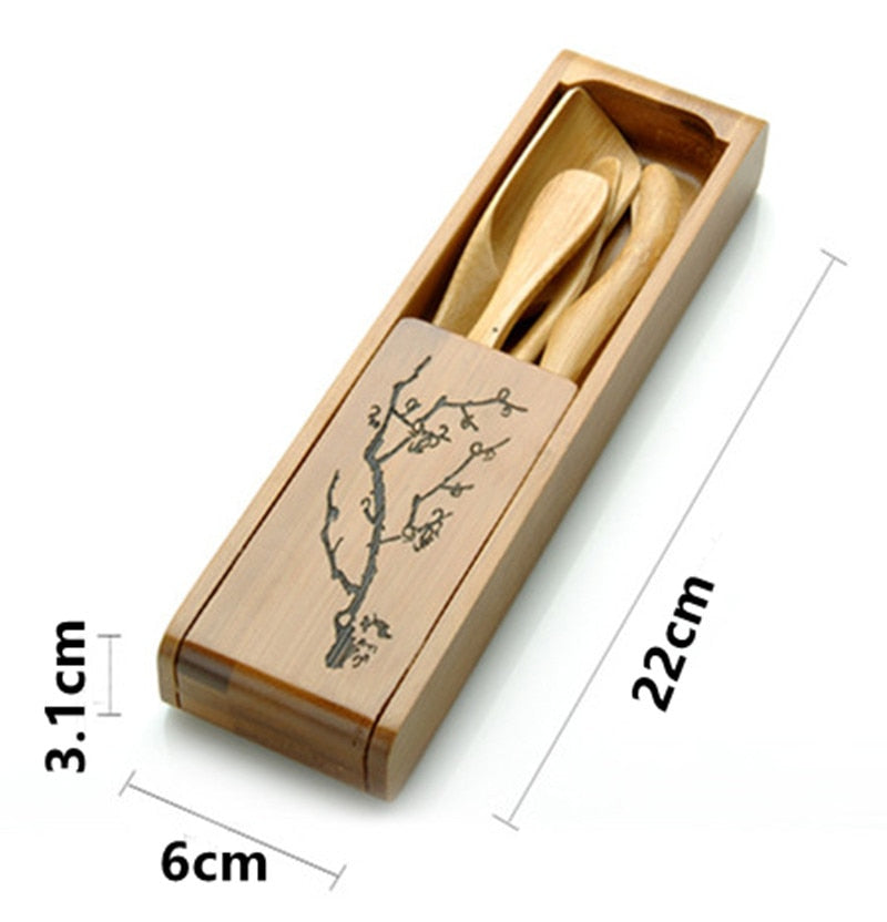 CJ253 Tea Spoon Kit Box Folding Tea Tools Set 120 Degrees Folding Rotation Tea-leaf Clean Clip tea-set