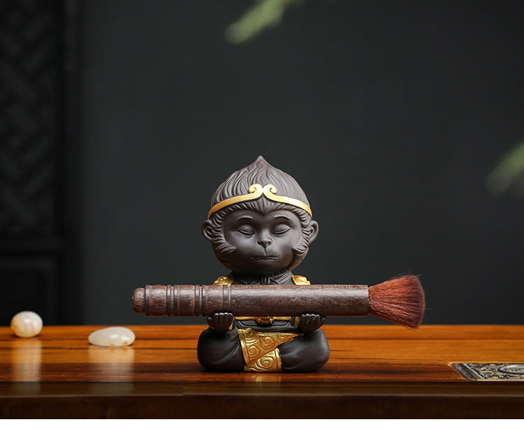 Chinese Purple Clay Kung Fu tea Set Tea Pet Monkey King Tea Accessories for puer Oolong Tea Home Deco