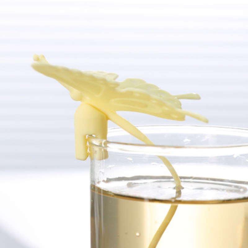 Hot Sale Butterfly Tea Bags Strainers Silicone Filter Tea Infuser Silica Cute Teabags for Tea & Coffee Drinkware