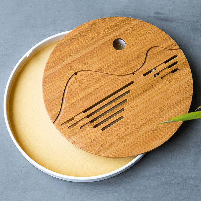 Kung Fu Tea Set Natural Wood Bamboo Tea Tray Rectangular Traditional Bamboo Tea Room Board Table Chinese Tea Room Tools