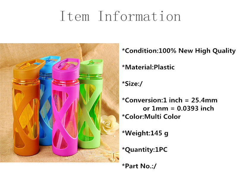 580ml New Seal Straw Sport Water Bottle Anti Hot Leak Proof Plastic Sleeve Drink Bottle Eco-friendly Protein Powder Shaker