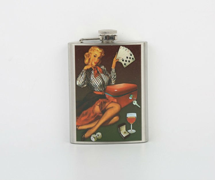 Creative Popular Stainless Steel Hip Flask 8oz Female Model Whiskey Liquor Wine Flask Personalized Outdoor lagon