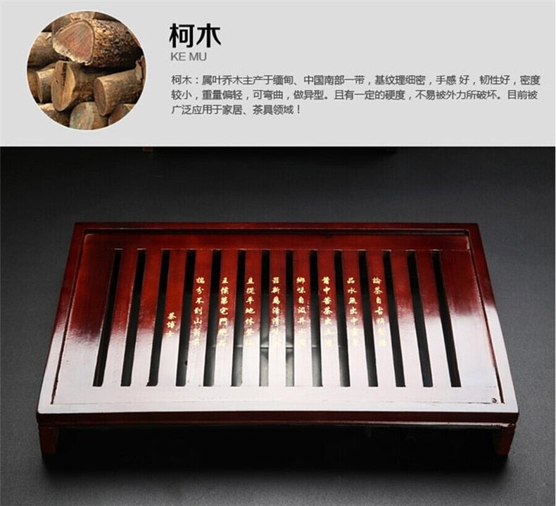 CJ281 Chinese Kung Fu Tea Set Drinkware Purple Clay ceramic include Tea Pot Cup,Tureen Infuser Natural wood Tea Tray Chahai