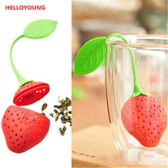 CJ052  Food-grade Silicone Strawberry Design 1 pc Loose Tea Leaf Strainer Herbal Spice Infuser Filter Tools