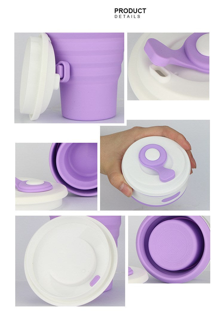 HELLOYOUNG Fashion 350ML Portable 4 Color Coffee Tea Folding Silicone Water Bottles Travel Hiking Picnic Collapsible Bottle