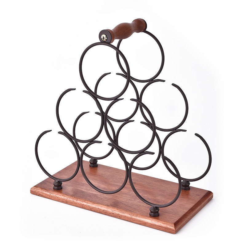 Wine Rack Wine Whiskey Display Shelf Metal 6 Bottle Mount Kitchen Wine Bottle Holder Stand Organizer For Wine Lovers