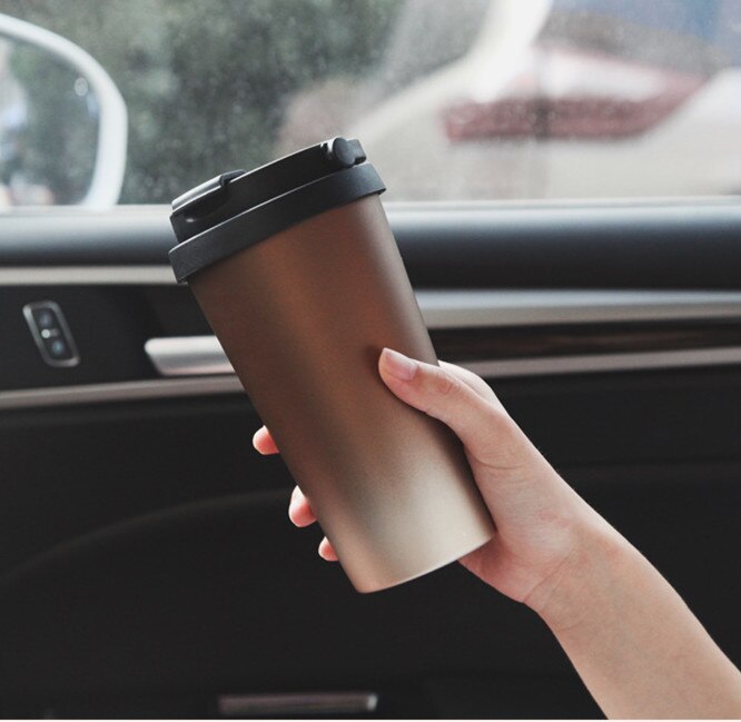 500ml Double Wall Stainless Steel Vacuum Flask Car Thermos Mugs With Handle Coffee Tea Travel Thermal Bottle Tumbler Thermocup