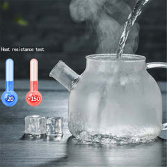 1L/1.6L Big Transparent Borosilicate Glass Teapot Heat-Resistant Large Clear Tea Pot Flower Tea Set Puer Kettle Office Home Tool