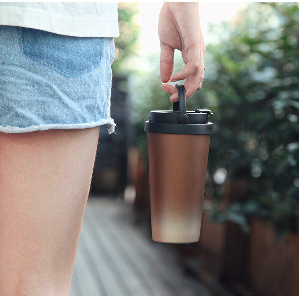 500ml Double Wall Stainless Steel Vacuum Flask Car Thermos Mugs With Handle Coffee Tea Travel Thermal Bottle Tumbler Thermocup