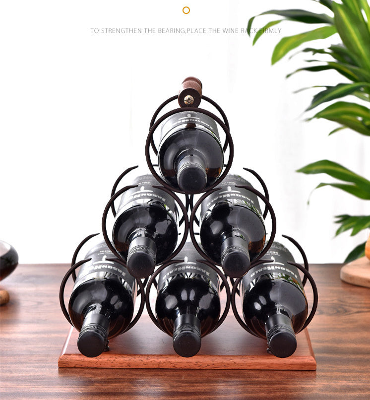 Wine Rack Wine Whiskey Display Shelf Metal 6 Bottle Mount Kitchen Wine Bottle Holder Stand Organizer For Wine Lovers