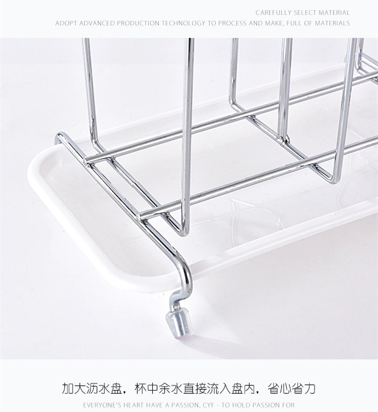Metal Glass Cup Water Storage Shelf Drying Cup Drainage Organizer Kitchen Stand Glass Holder Drain Rack for Home Kitchen