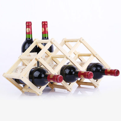 Quality Wooden Wine Bottle Holders Creative Practical Collapsible Living Room Decorative Cabinet Red Wine Display Storage Racks